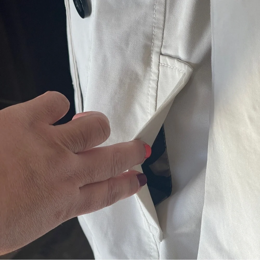 Mexx Cream Colored Lined Double Breast Trench Coat with belt Size 36 - Picture 4 of 16